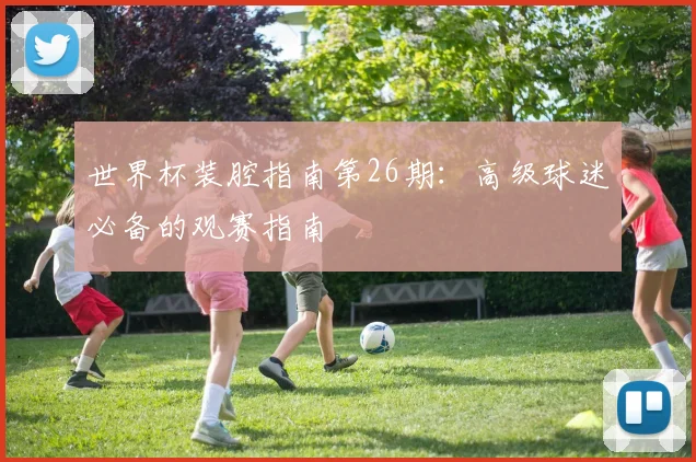 世界杯装腔指南第26期:高级球迷必备的观赛指南